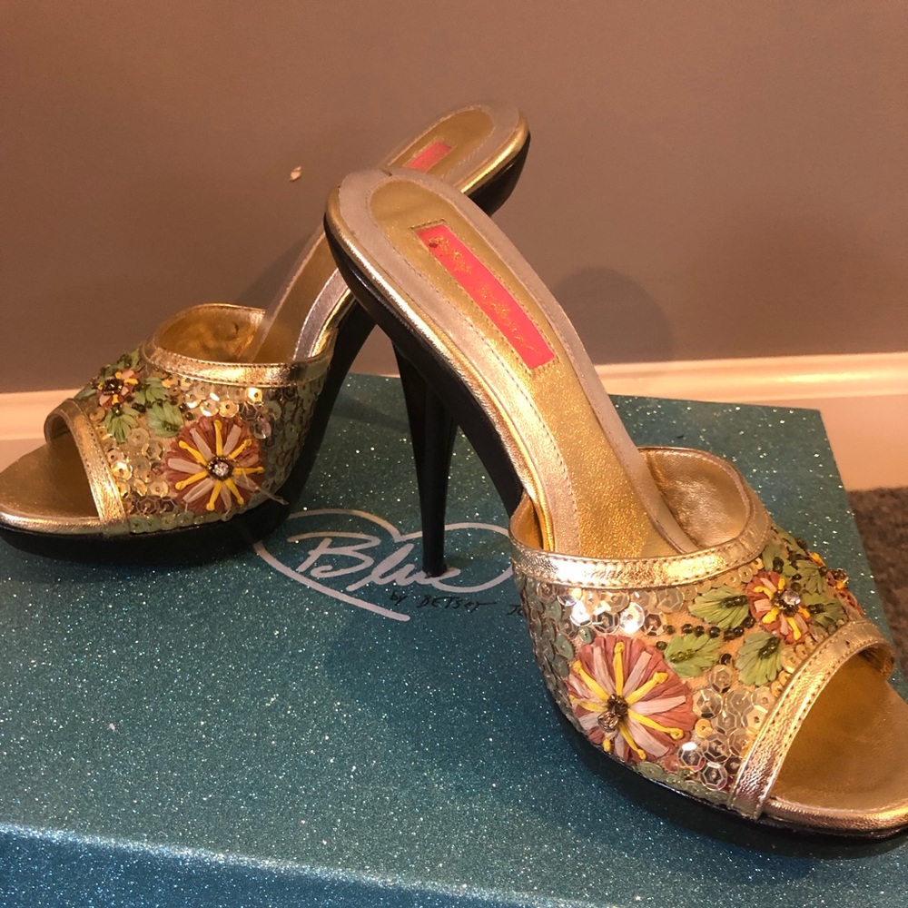 Vintage Betsey Johnson platform heel mules.